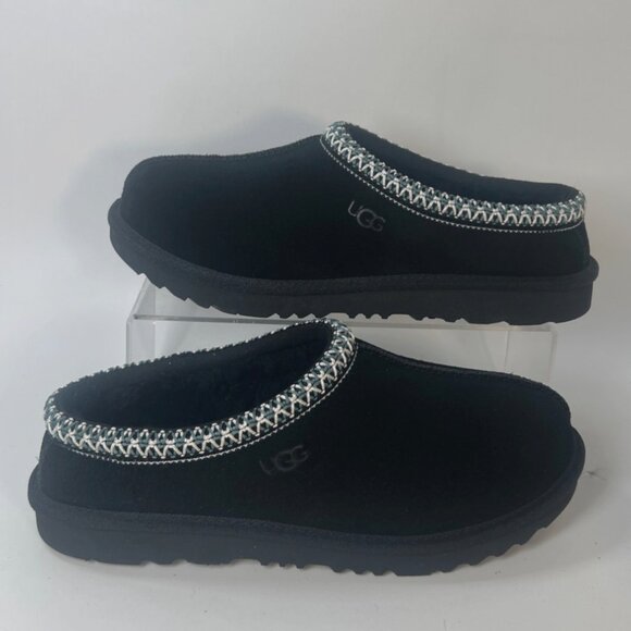 UGG Tasman II Embroidered Kids Slippers Black Suede Size Big Kid 6 - Picture 2 of 8